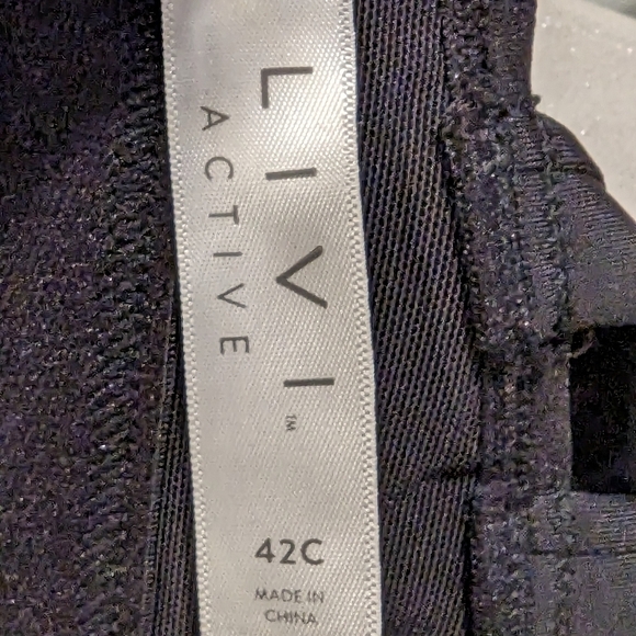 LANE Bryant sports bra Livi Active strappy blue & black molded cups 42 C - Picture 3 of 7